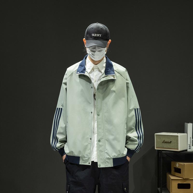 

Весенне-осенняя новая мужская куртка с тремя полосками, мужская куртка для активного отдыха, свободная и удобная куртка Инс 3XL