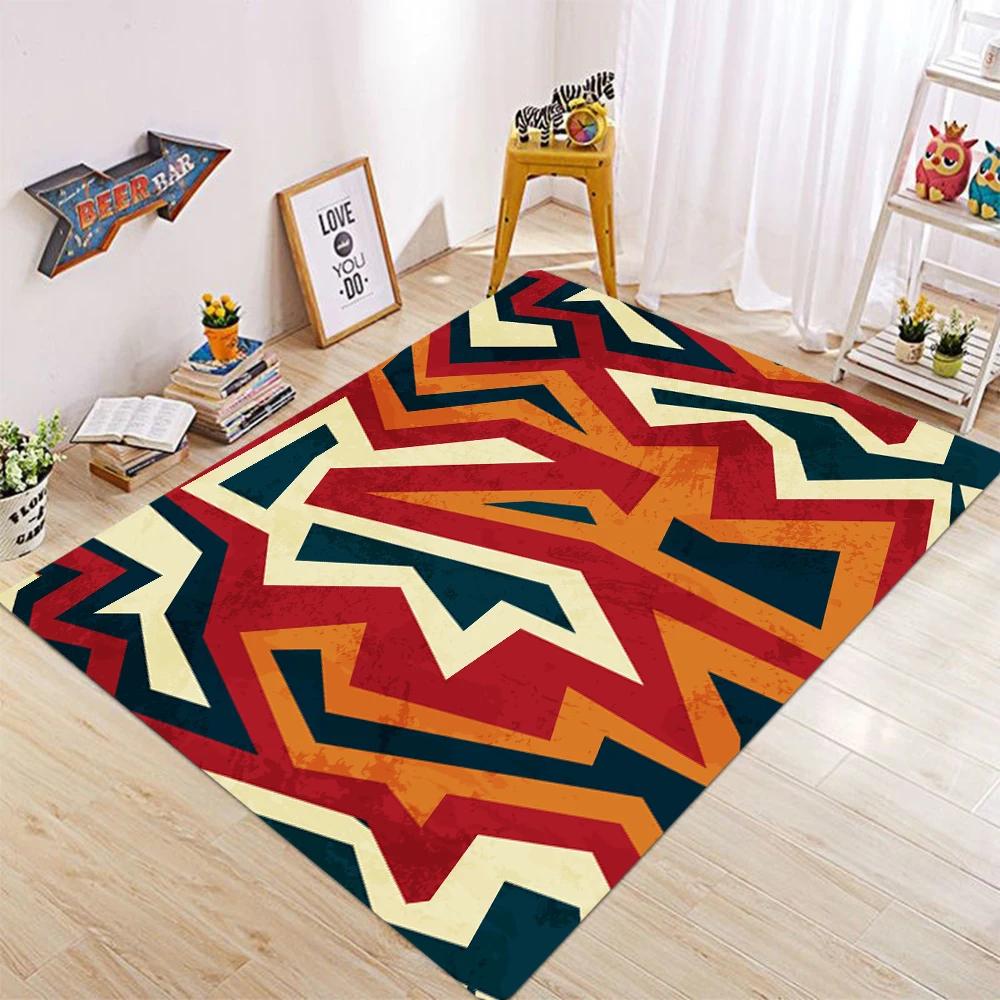 Abstract and Simple Carpet Living Room Bedroom Kitchen Balcony Carpet Non Slip Washable Floor Mat Geometric Lines Home Decor