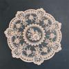 Vintage Embroidered Lace Table Mat Round Flower Embroidery Dining Table Cover Napkin Placemat Lace Table Cloth for Coffee Cup