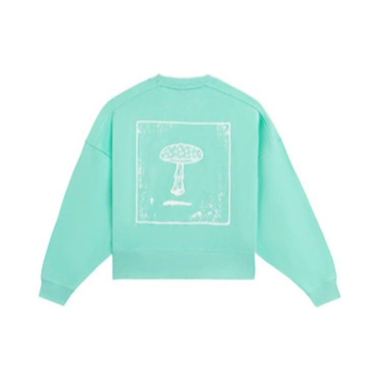 Li-Ning Badfive Series Printed Round Neck Pullover Sweatshirt Women Tops Green AWDS662-2
