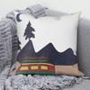 Decorative Cushion Covers Camping Bus Printed Pillow  Home Sofa Throw