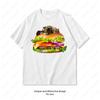 Funny Hamburger Space Cat TShirt Women Unisex Casual Cotton Printed T Shirts Creative Streetwear Camisetas Tops Tee Shortsleev
