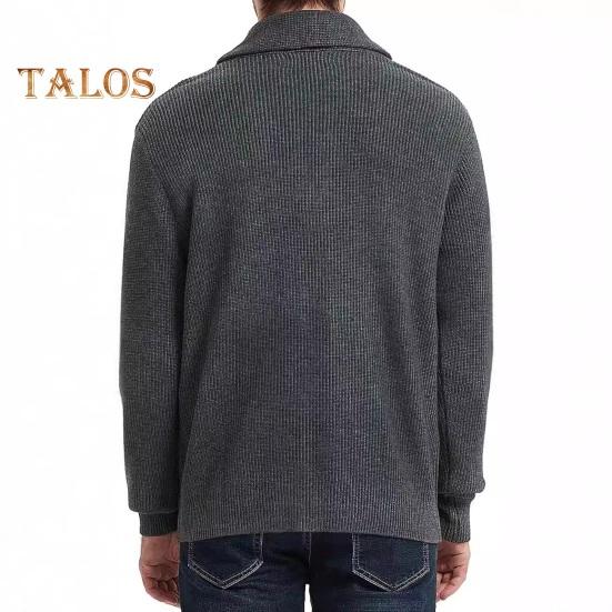 Men's Wool Blend Coat Shawl Collar Sweater Cardigan with Pockets Soft Warm Knitwear Winter Jacket for Work Parties And Sports