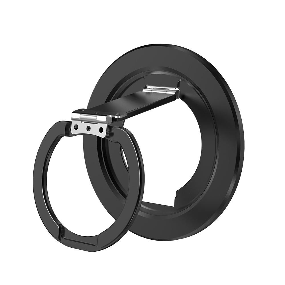 Aluminum Alloy Foldable Phone Ring Holder Stand, Dual-Sided Magnetic Car Mount