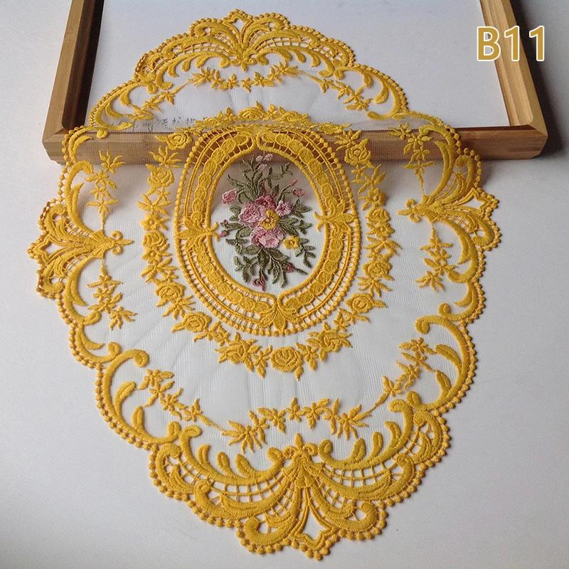 1pcs Dinning Table Cover Embroidered Table Cloth Elegant Round Lace Tablecloth Coffee Coasters Napkin Party Wedding Decoration