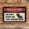 Metal Sign Wall Art Vintage Warning Dog Poster Garage Decor