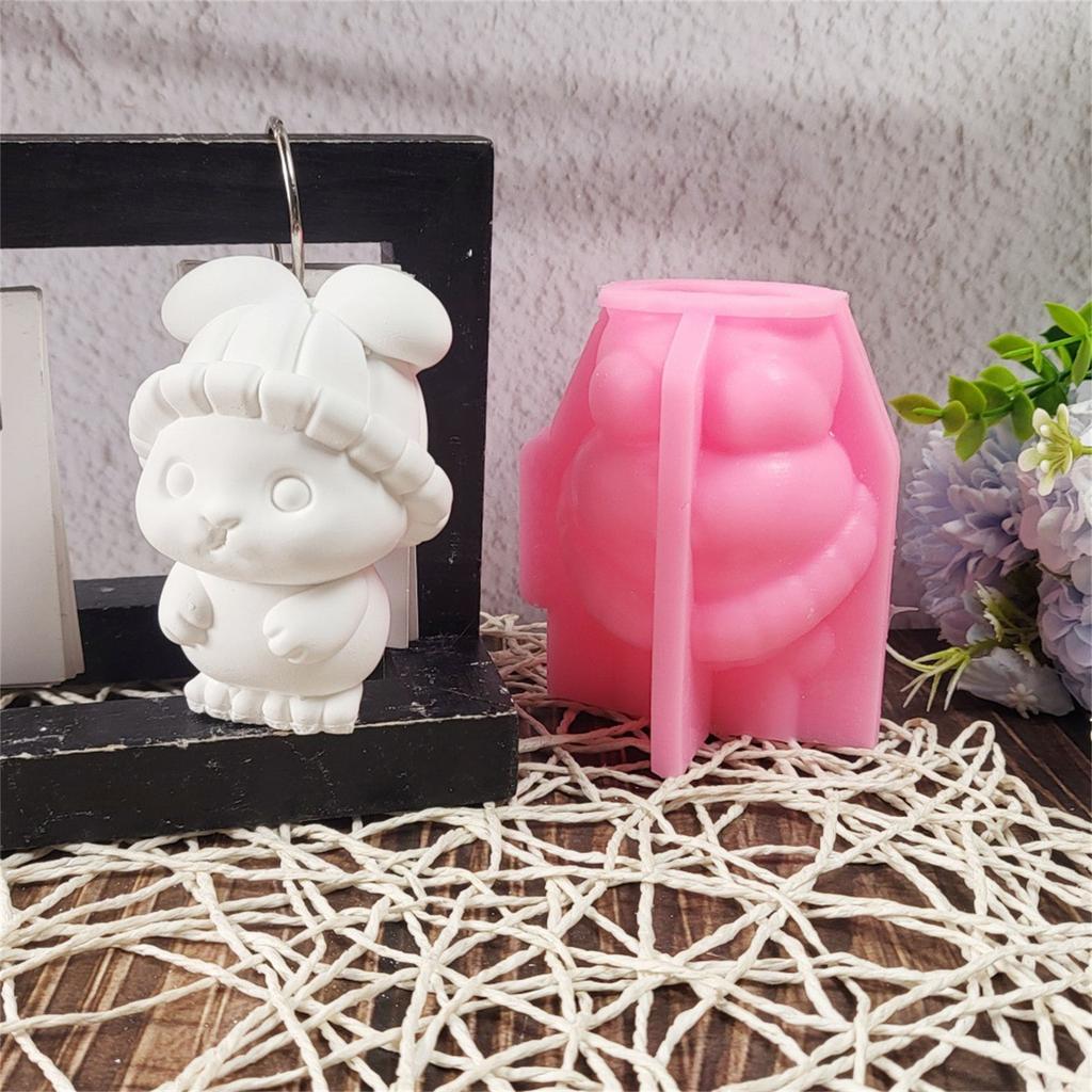 Silikonformen für Kerzen in Hasenform aus Epoxidharz zur Heimdekoration, Tierfiguren-Silikonformen, Seifenherstellungsformen