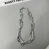 Tooxika Vintage High Feeling Thick Chain Textured Cuban Chain Necklace Heavy Streetwear Collarbone Chain