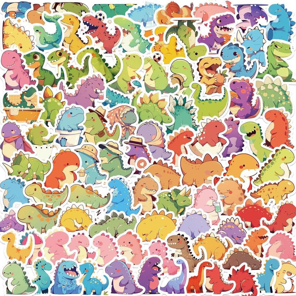 100 Stück Mini-Dinosaurier Cartoon Graffiti Aufkleber DIY Handy Laptop Notizbuch Koffer Wasserdichter Aufkleber Kinderspielzeug Geschenke