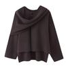 2025za Women's Jacquard Scarf Knit Diamond Plaid Sweater - Round Neck, Autumn/Winter Commuting Top Coat