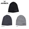 AVIREX Knit Cap Beanie Gray Logo (D-Type (Ribbed Embroidery))