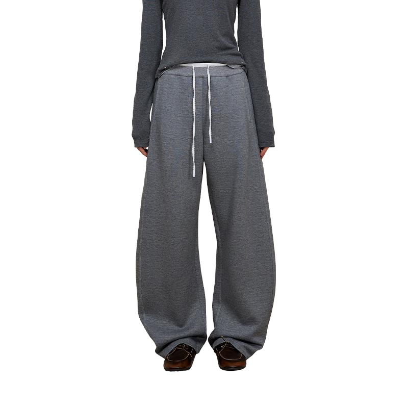 

GREEN BELT Women s Relaxed Drawstring Curved Wide-Leg Pants S