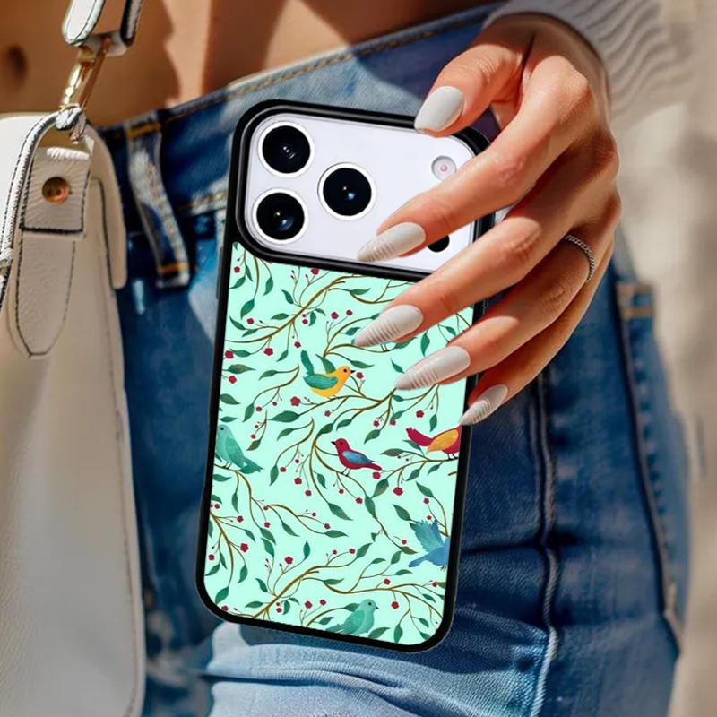 

Garden Birds Phone Case For iPhone 17 Air 14 15 13 12 Max Cover For Apple 14 15 16 16e 11 Pro Max Plus Coque iPhone 16pro