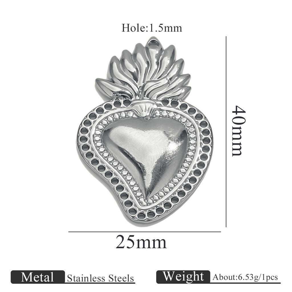 Yori 5PCS Stainless Steel Fashion Sun Love Heart Pendant Bracelet Necklace DIY Accessories Waterproof Wholesale