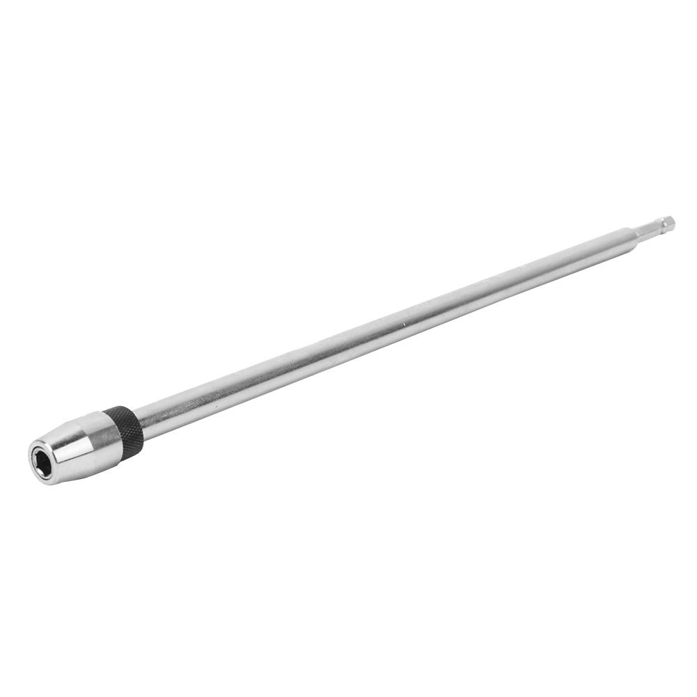 Screw Bit Holder Magnetic Silver Carbon Steel 14in Hex Shank 300mm Length for Electric Drill
