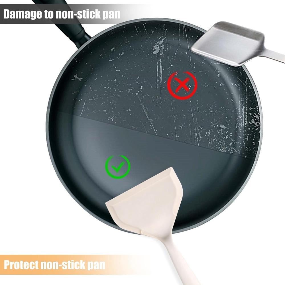 1Pcs White Silicone Shovel for Egg Rolls Non Stick Pan Wide Pancake Spatula Heat Resistant Special Kitchenware for Household Use