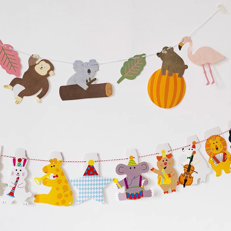 Tropical Forest Animal Flags - Kindergarten Classroom Decoration for Children's Day