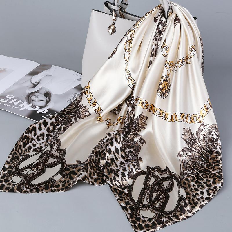 90 Square Scarves, Silk Scarves, Women's New Spring and Summer High-end Sense Versatile, Thin Scarves, Shawls Outside