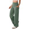 Women's Fashion Casual Solid Color Print High Waist Trousers Pants & Capris