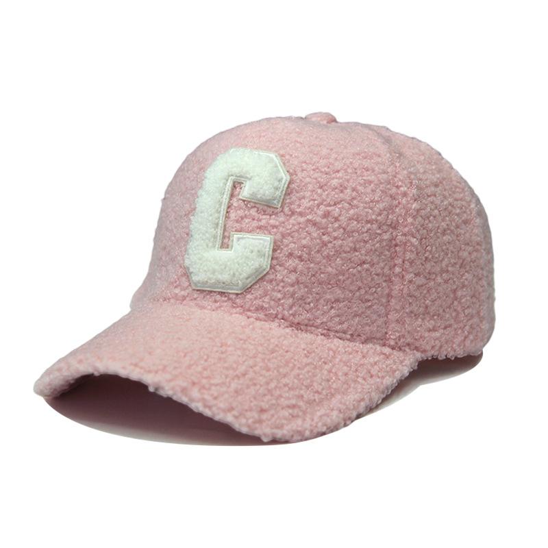 Herbst Winter Neu Warm Halten Lammwolle Basebll Kappen Buchstabe C Stickerei Snapback Hüte Für Frauen Männer