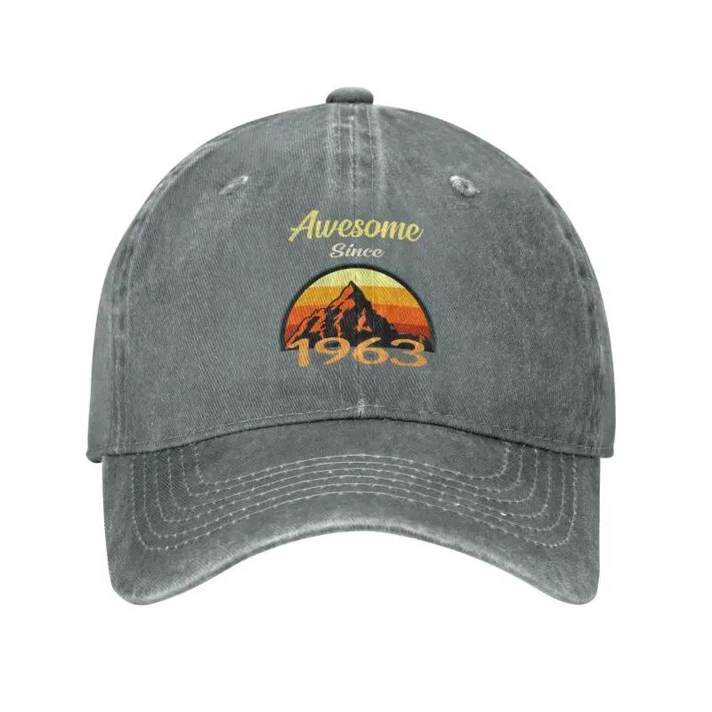 Klassische Baumwolle Vintage Berg 1963 Baseballkappe für Damen Herren Verstellbar 60. Geburtstag Geschenk Dad Hat Outdoor