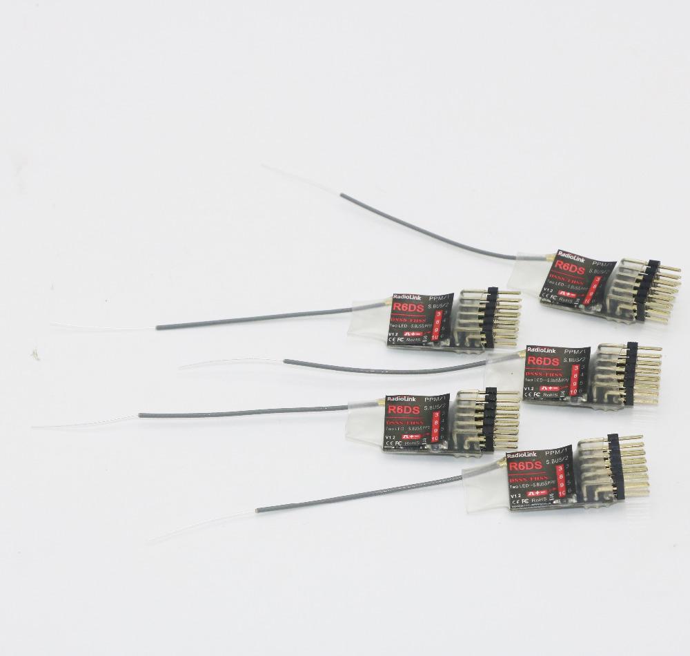 5pcs/lot  RadioLink R6DS 2.4G 6CH Receiver For AT9 AT10 Transmitter Support PPM SBUS