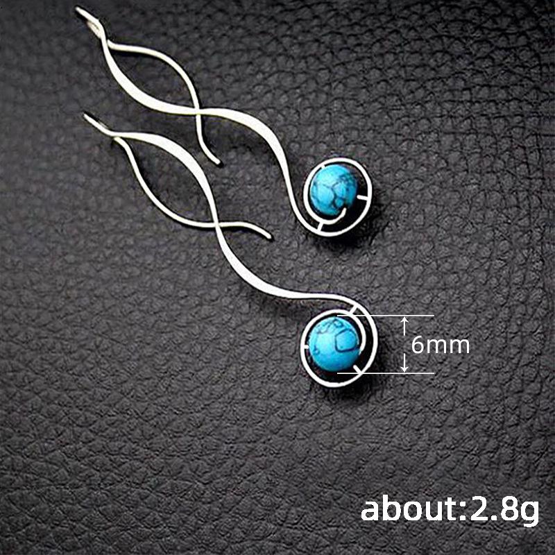 Retro Turquoise Long Earrings - Simple, Fashionable, Popular Accessories