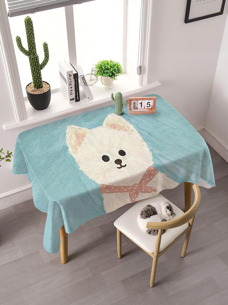 

Водонепроницаемая и маслостойкая скатерть из искусственной кожи с мелкими животными, милая скатерть для покрытия обеденного стола для детского дома, не требующая мытья и ожогов 60*90CM синий