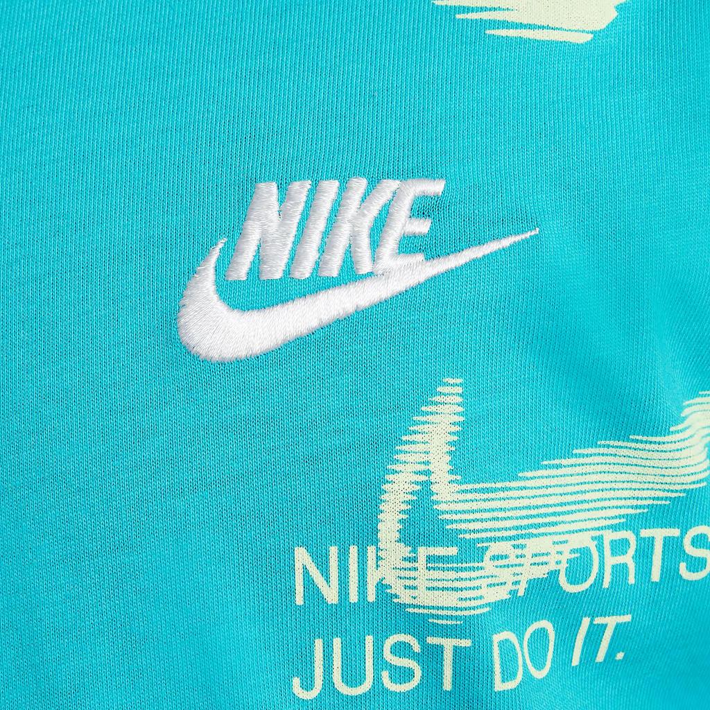 Nike T-Shirt Ss25 Comfortable Sports Casual Crew Neck Short Sleeve Kids Tops Blue HQ9292-345