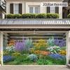 2D Bunter Wildblumen-Garten Garagentor Wandbild Sommer Dekoration Hintergrund