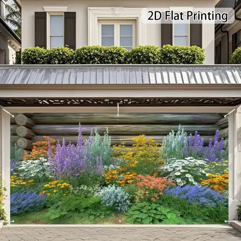 2D Bunter Wildblumen-Garten Garagentor Wandbild Sommer Dekoration Hintergrund