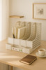 File Box Convenient Large Capacity Widely Used Ornamental Detachable Long Lasting Sturdy Stationery File Basket Storage Box for School