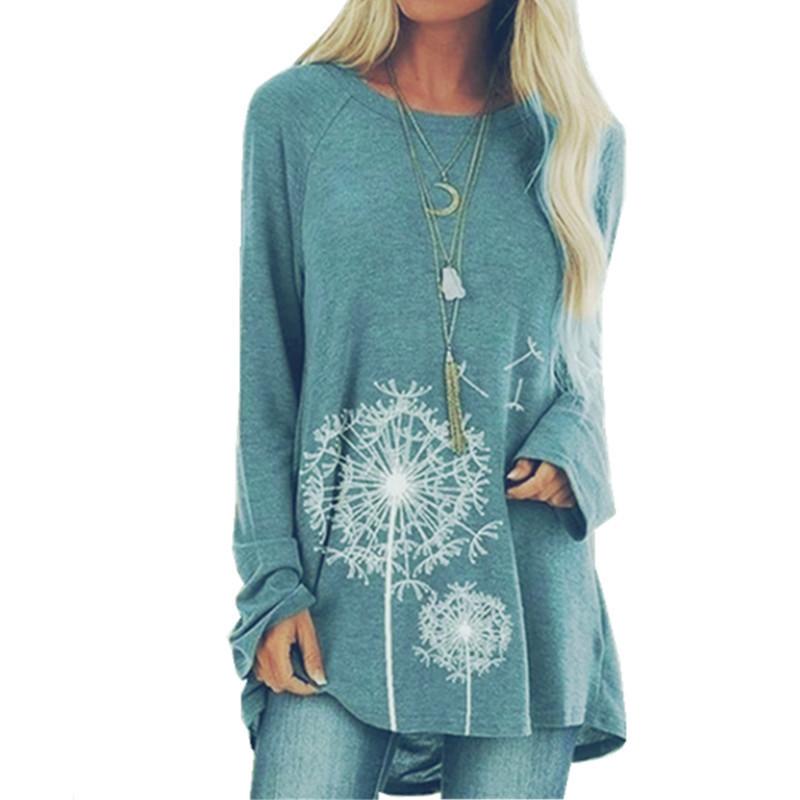 Summer Round Neck Dandelion Pattern 3D Print Top Fashionable Casual Short Sleeved Women's T-shirts