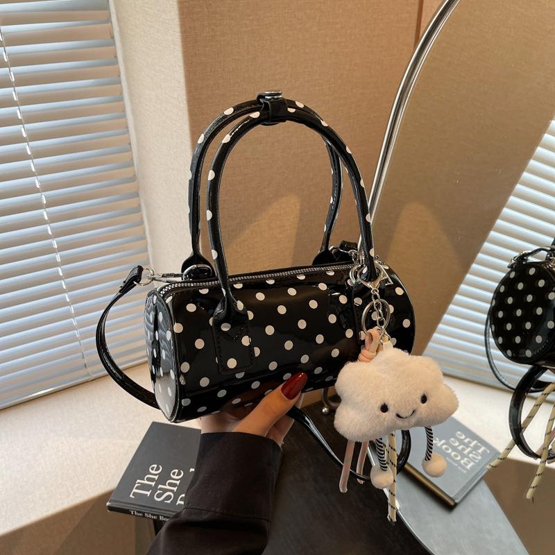 Niche Design Bag Women's New Summer Shoulder Messenger Bag Polka Dot Portable Cylinder Bag