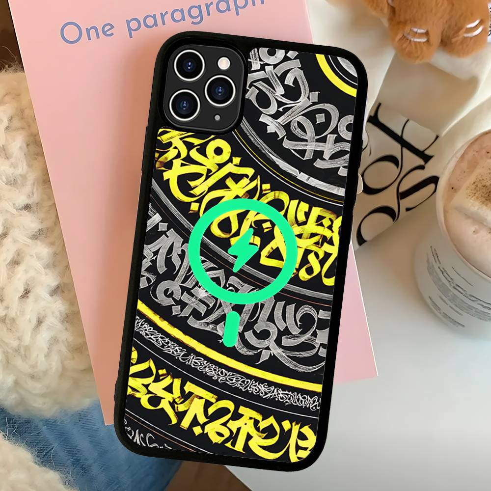 

Pokras Totem Design Art Graffiti Magnetic Case For IPhone 17 16 14 13 12 11 15 Pro Max Plus Wireless Charge Phone Cover iPhone 14