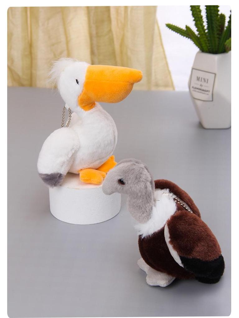 Simulation Pelican Plush Toy - Small Stuffed Animal & Bird Backpack Pendant