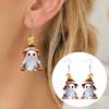 Halloween Earrings 1 Pair Cute Ghost Earrings, Acrylic Dangle with Witch Non-oxidizing Ear Hooks Hat Pumpkin Bat, Anti-Rust Metal Hooks, Playful