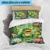 Frog In Top Hat Serenade 3pcs Bedding,Including 1pc Duvet Cover And 2pcs Pillowcases Perfect for Christmas,Ideal for Bedroom, Dormitory