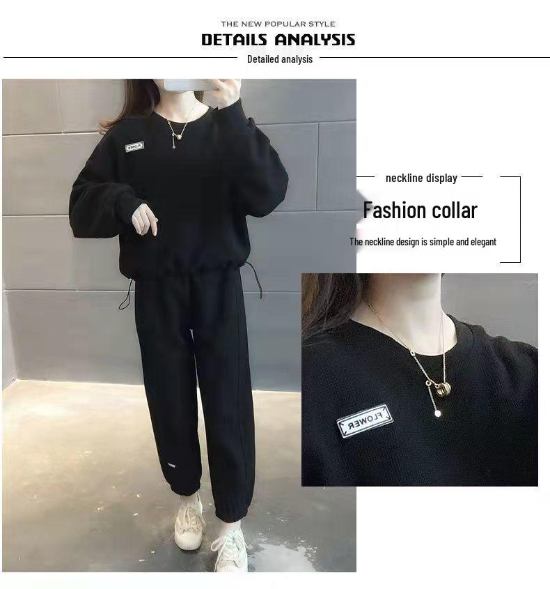 Women's Influencer Casual Sport Set - 2025 Spring/Autumn Fashion, Loose Fit, Running/Fitness Long Sleeve Two-Piece