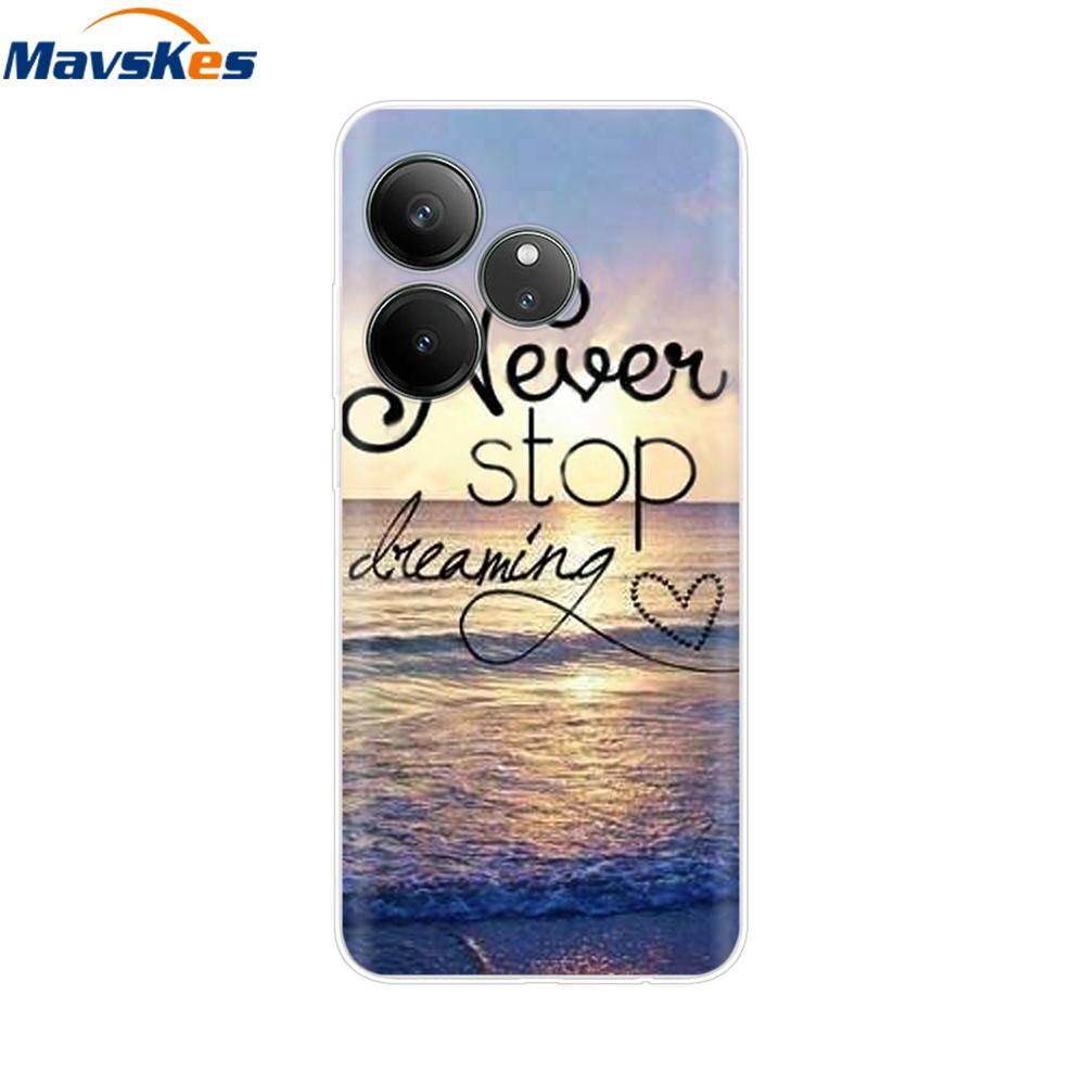 For Realme GT 6T Case Soft TPU Clear Painted Back Cover For Realme GT 6 Case GT6 6T Transparent Bumper RealmeGT6 Cute Protector