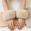 Solid Color Sleeve Cuffs Keep Warm Plush Sleeve Covers Fashion Faux Fur Wrist Cuffs  Ladies
