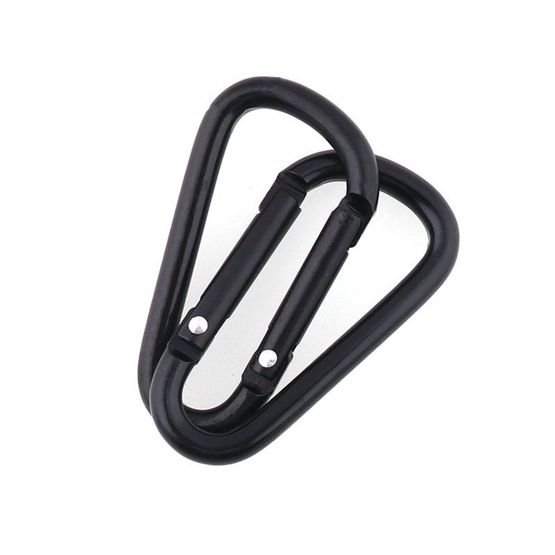 42mm Black Aluminum Alloy Carabiner Hook for Bags - Portable Small Accessory Ornament