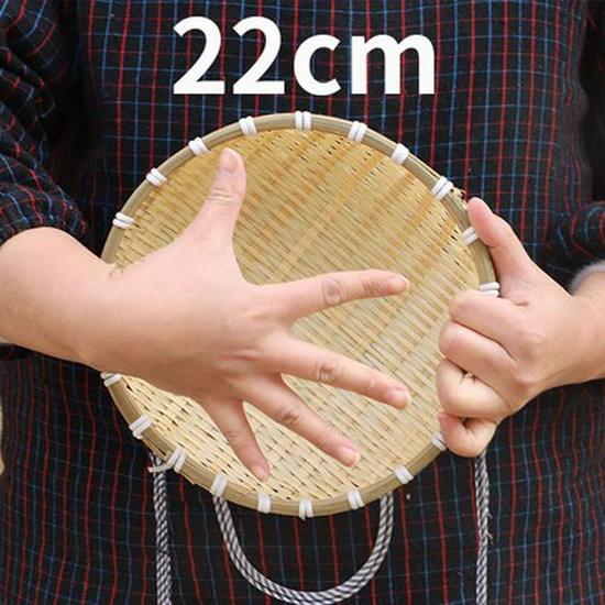 Round Handmade Bamboo Storage & Winnowing Basket - Farmhouse Fruit & Vegetable Basket