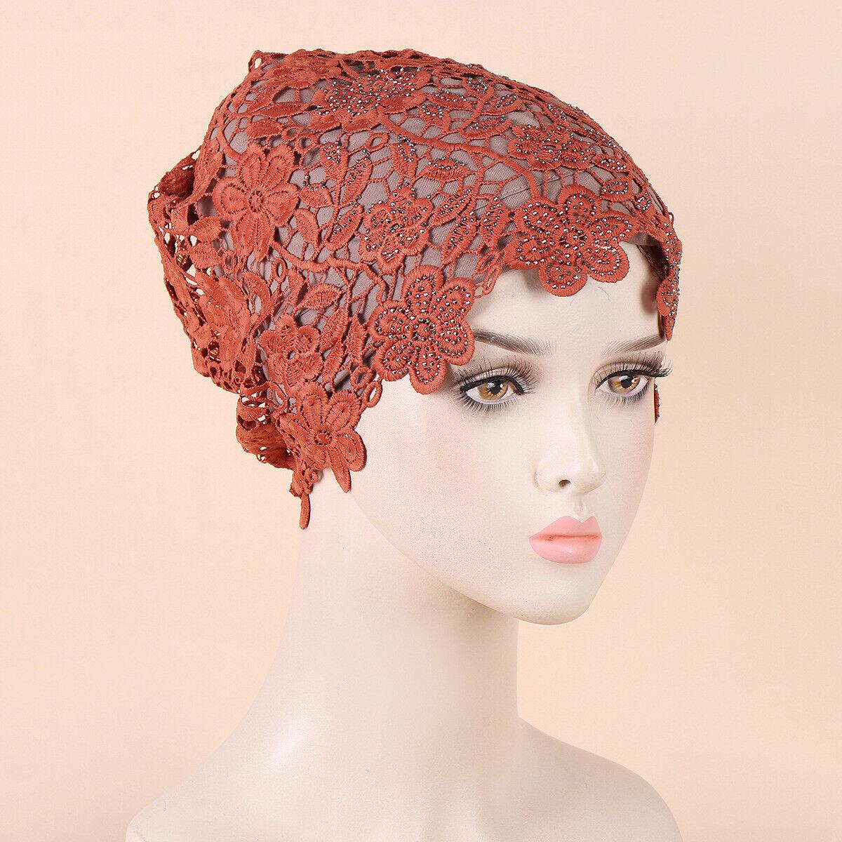 

Высококачественная кружевная вышивка, тюрбан, головной убор, цветочный исламский головной убор, платок, летний праздничный хиджаб, кепка, женский головной убор One Size