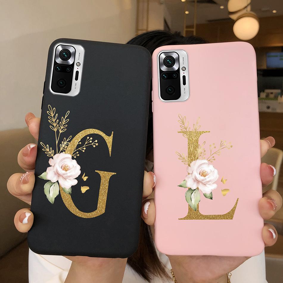 Cute Letters Case For Xiaomi Redmi Note 10 Pro Max 10S 10 S Soft Silicone Back Protective Cover Ultra Thin Slim Phone Case Funda