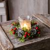 Handmade Simulation Pine Branch 20cm Red Berry Candle Wreaths  New Year