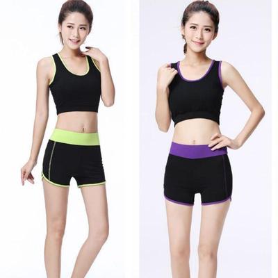 Damen Frühling/Sommer Yoga Anzug - Baumwoll-Top & Shorts für Sport, Laufen, Fitnessstudio