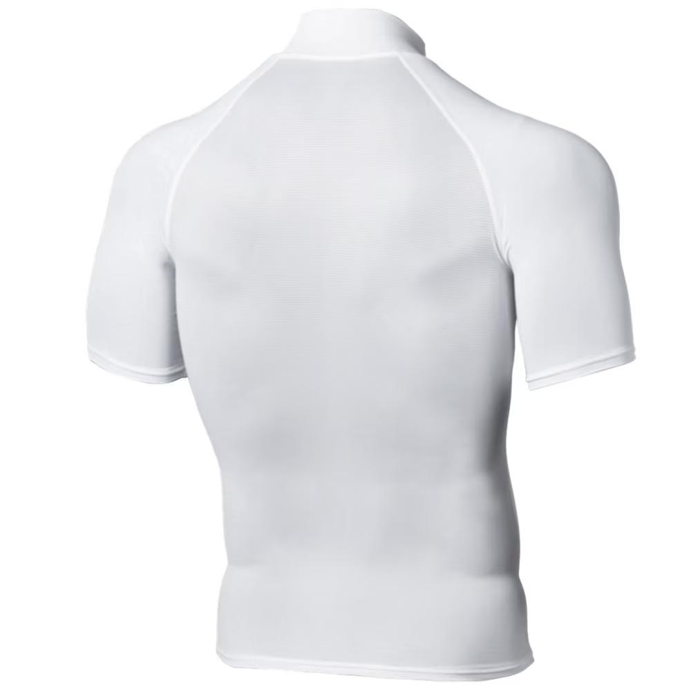 Under Armour Solid Logo High Neck Slim Fit Compression Short Sleeve T-Shirt Men Tops White 1358642-100
