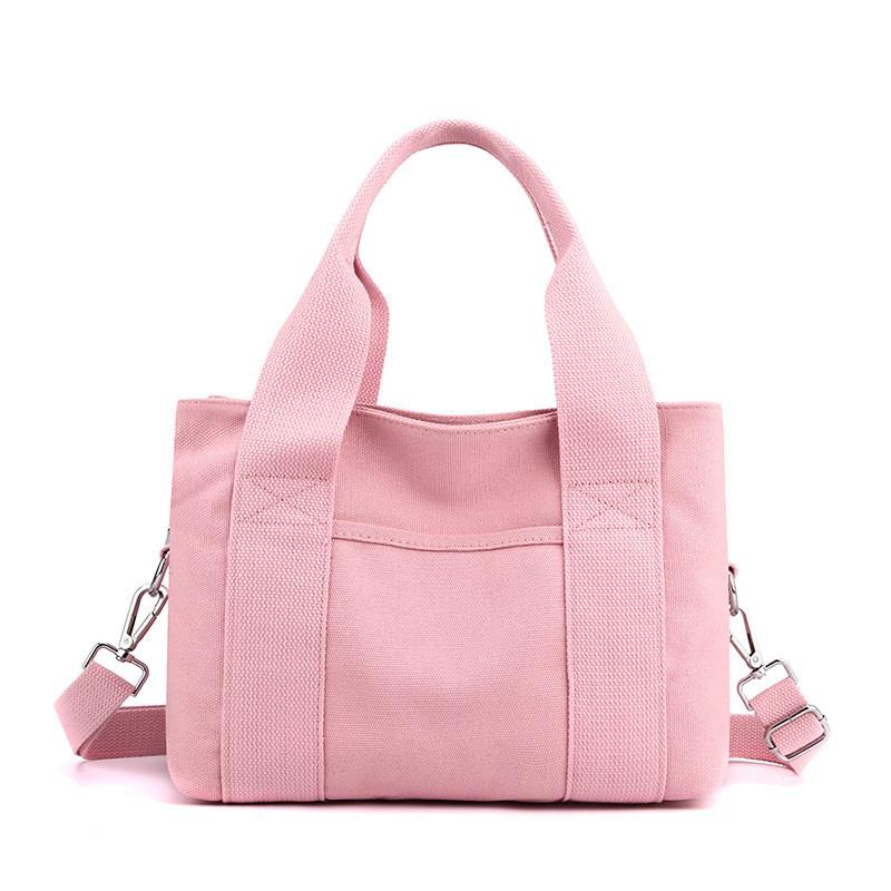 Canvas Tote Bag For Women With Zipper Pockets Urban Minimalist Style
