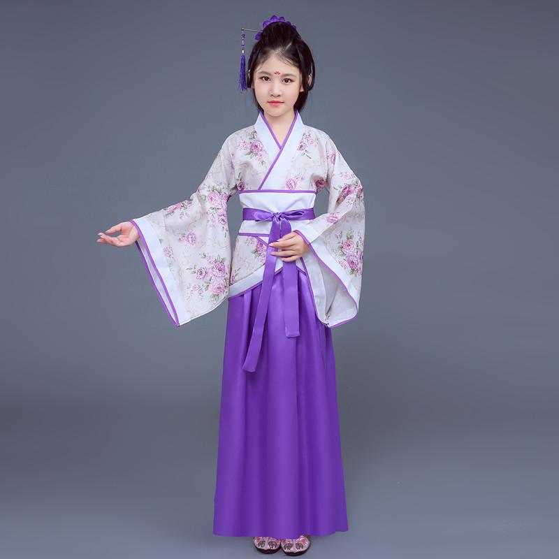 Copii Fete Hanfu Haine de Performanță Haine Dans Clasic Hanfu Stil Chinezesc